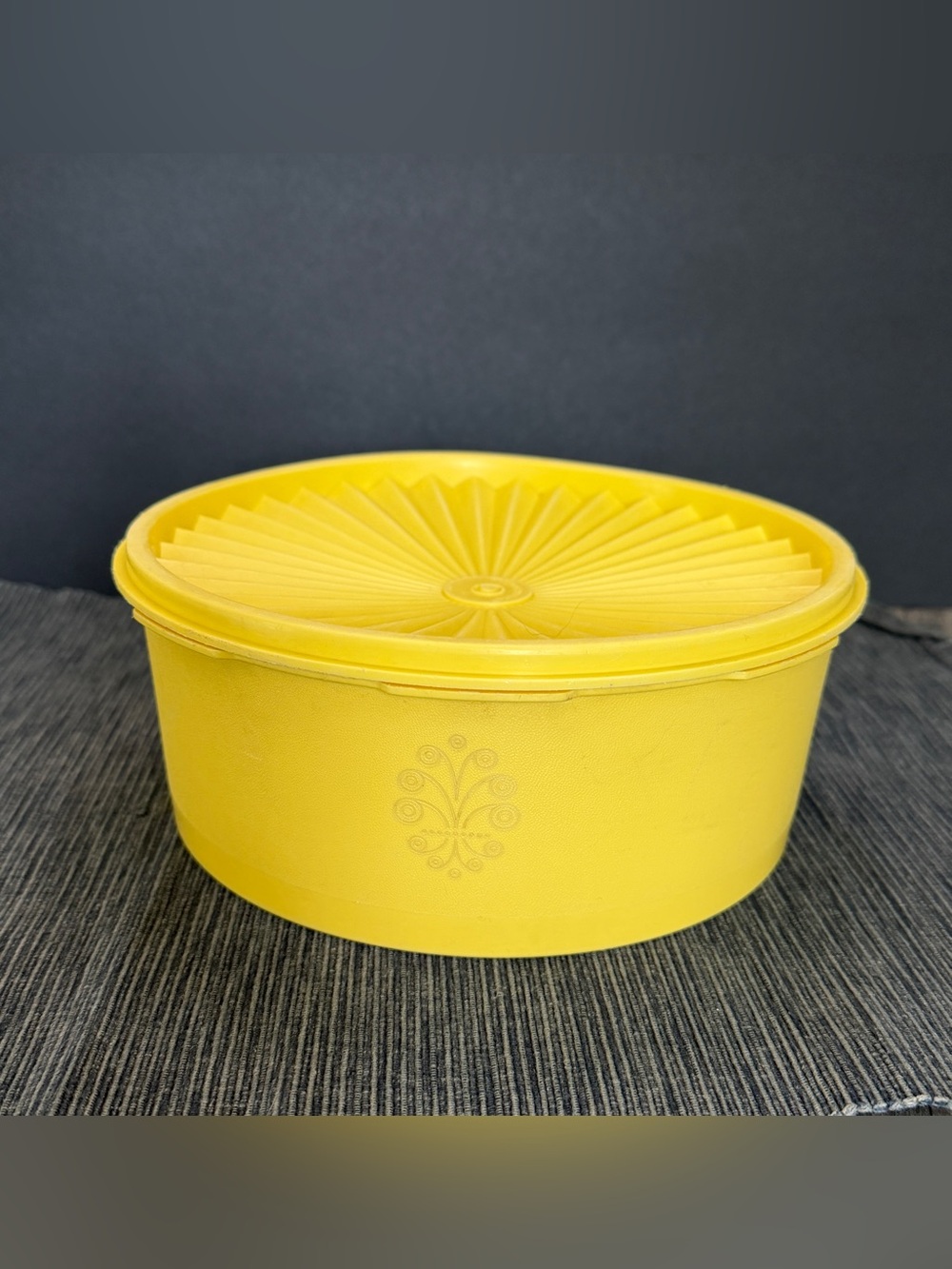 Tupperware Yellow Round Large Servalier Storage Container with Lid